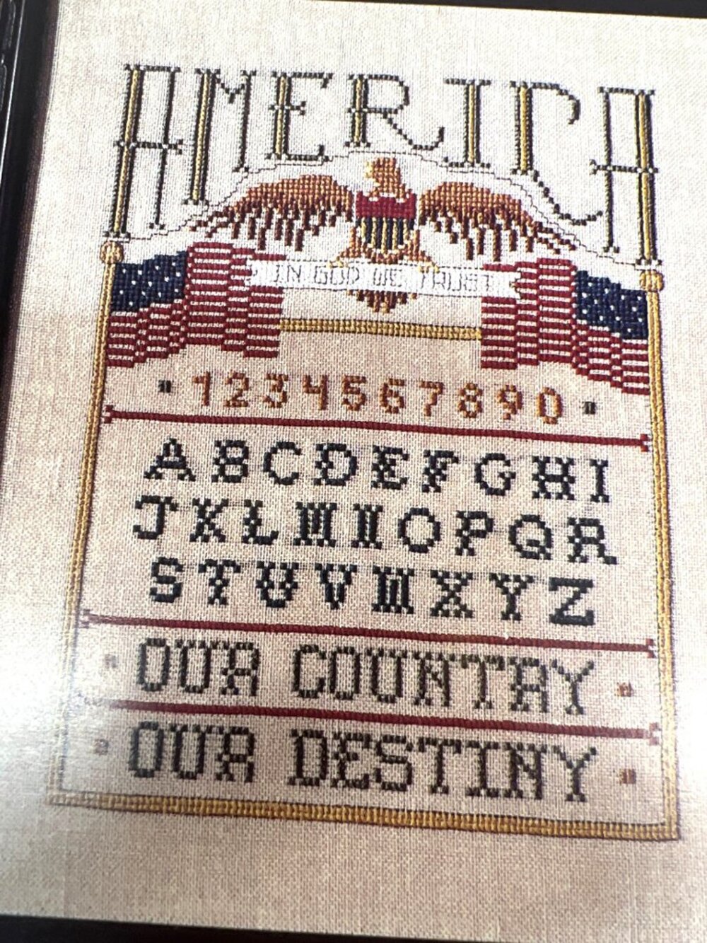 Vintage Leisure Arts American Sampler Cross-Stitch Pattern Booklet